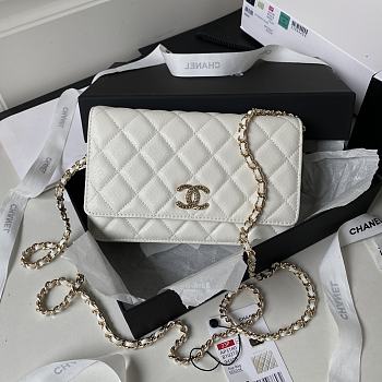 	 Bagsaaa Chanel WOC White CC Logo Caviar Leather - 19cm