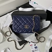 	 Bagsaaa Chanel WOC Navy Blue CC Logo Caviar Leather - 19cm - 1