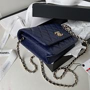 	 Bagsaaa Chanel WOC Navy Blue CC Logo Caviar Leather - 19cm - 6