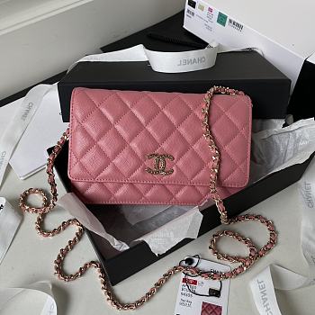 	 Bagsaaa Chanel WOC Pink CC Logo Caviar Leather - 19cm