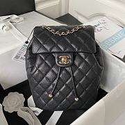 Bagsaaa Chanel Calfskin Plain Caviar Leather Black Backpack - 25X20X12cm - 1