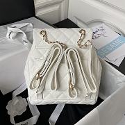 	 Bagsaaa Chanel Calfskin Plain Caviar Leather White Backpack - 25X20X12cm - 6