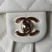 	 Bagsaaa Chanel Calfskin Plain Caviar Leather White Backpack - 25X20X12cm - 4