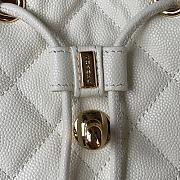 	 Bagsaaa Chanel Calfskin Plain Caviar Leather White Backpack - 25X20X12cm - 3