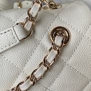 	 Bagsaaa Chanel Calfskin Plain Caviar Leather White Backpack - 25X20X12cm - 2