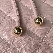 	 Bagsaaa Chanel Calfskin Plain Caviar Leather Light PinkBackpack - 25X20X12cm - 3