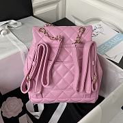 	 Bagsaaa Chanel Calfskin Plain Caviar Leather Pink Backpack - 25X20X12cm - 2