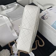 Bagsaaa Chanel Flap Bag Flower Chain White Bag - 14.5X23.5X7cm - 5