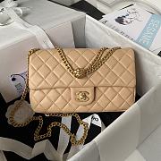 	 Bagsaaa Chanel Flap Bag Flower Chain Beige Bag - 14.5X23.5X7cm - 1