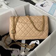 	 Bagsaaa Chanel Flap Bag Flower Chain Beige Bag - 14.5X23.5X7cm - 4