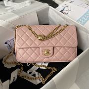 	 Bagsaaa Chanel Flap Bag Flower Chain Pink Bag - 14.5X23.5X7cm - 1