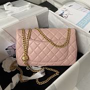 	 Bagsaaa Chanel Flap Bag Flower Chain Pink Bag - 14.5X23.5X7cm - 6