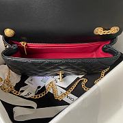 	 Bagsaaa Chanel Flap Bag Flower Chain Black Bag - 14.5X23.5X7cm - 3