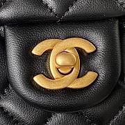 	 Bagsaaa Chanel Flap Bag Flower Chain Black Bag - 14.5X23.5X7cm - 2