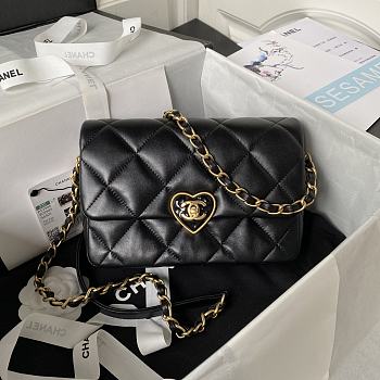 	 Bagsaaa Chanel Small Flap Bag Lambskin Black - 21X14X7cm