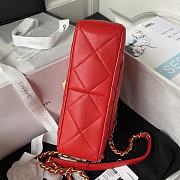 	 Bagsaaa Chanel Small Flap Bag Lambskin Red - 21X14X7cm - 2