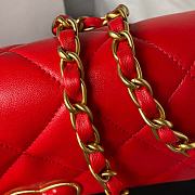 	 Bagsaaa Chanel Small Flap Bag Lambskin Red - 21X14X7cm - 3