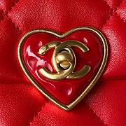 	 Bagsaaa Chanel Small Flap Bag Lambskin Red - 21X14X7cm - 5