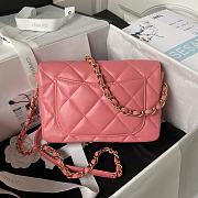 	 Bagsaaa Chanel Small Flap Bag Lambskin Pink - 21X14X7cm - 6