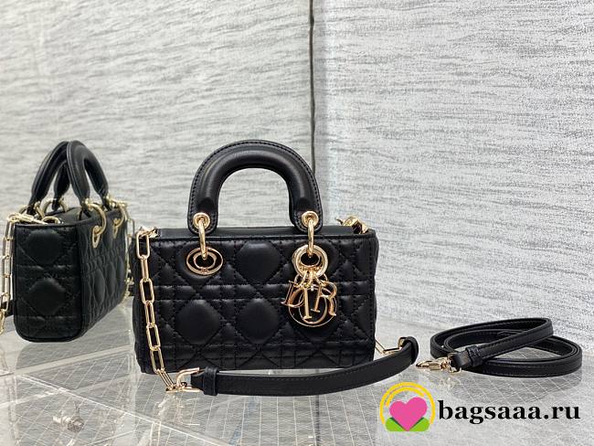 Bagsaaa Dior Lady D - Joy Micro Black Bag - 16 x 9 x 5 cm - 1