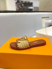 	 Bagsaaa Louis Vuitton Flat Slides Brown - 4