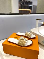 	 Bagsaaa Louis Vuitton Flat Slides Beige - 4