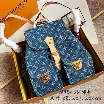 Bagsaaa Louis Vuitton Denim Backpack - 28.5z27.4x20cm