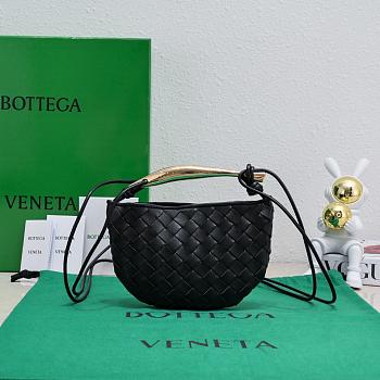 	 Bagsaaa Bottega Veneta Sardine Top Handle Black Bag - 20*12*2.5cm