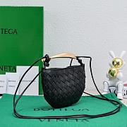 	 Bagsaaa Bottega Veneta Sardine Top Handle Black Bag - 20*12*2.5cm - 5