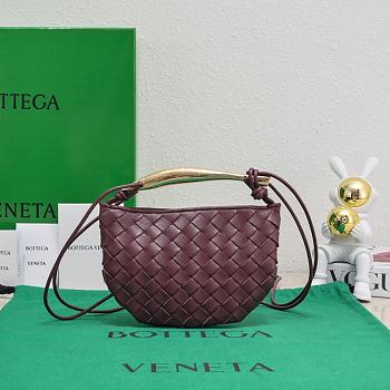 	 Bagsaaa Bottega Veneta Sardine Top Handle Burgundy Bag - 20*12*2.5cm