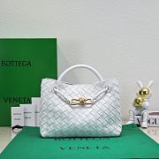 	 Bagsaaa Bottega Veneta Andiamo Medium white leather tote bag - 19*25*10.5cm - 1