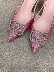 	 Bagsaaa Valentino VLOGO GLOW Crystal SLINGBACK Pink PUMP 80 MM - 4