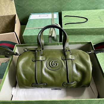 Bagsaaa Gucci Small duffle bag with tonal Double G Forrest Green - 28.5x 16x 16cm