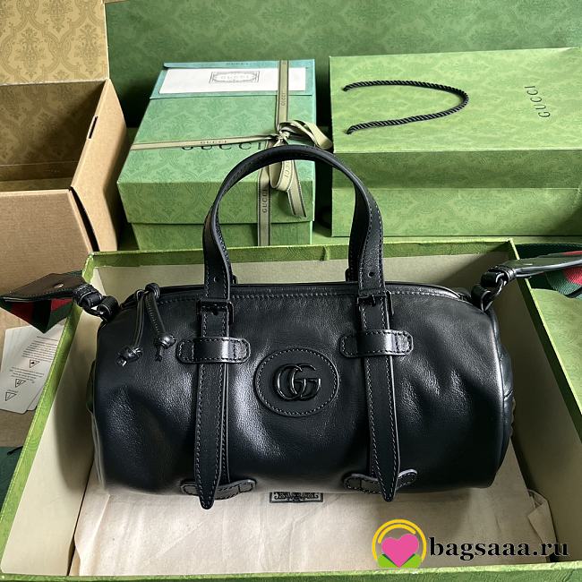 	 Bagsaaa Gucci Small duffle bag with tonal Double G Black - 28.5x 16x 16cm - 1