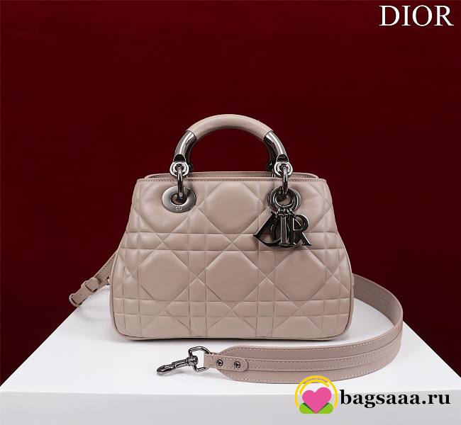 	 Bagsaaa Dior Lady 95.22 Nude Bag Black Hardware - 30×19×12cm - 1