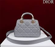	 Bagsaaa Dior Lady 95.22 Grey Bag Gold Hardware - 30×19×12cm - 5