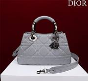	 Bagsaaa Dior Lady 95.22 Grey Bag Black Hardware - 30×19×12cm - 1