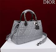 	 Bagsaaa Dior Lady 95.22 Grey Bag Black Hardware - 30×19×12cm - 3