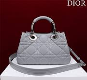 	 Bagsaaa Dior Lady 95.22 Grey Bag Black Hardware - 30×19×12cm - 4