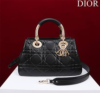 	 Bagsaaa Dior Lady 95.22 Black Bag Gold Hardware - 30×19×12cm