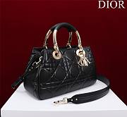 	 Bagsaaa Dior Lady 95.22 Black Bag Gold Hardware - 30×19×12cm - 4