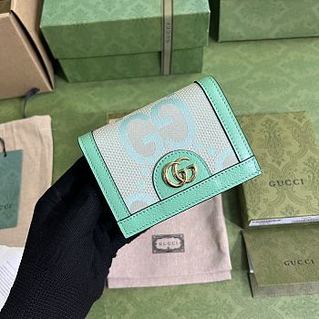 	 Bagsaaa Gucci Ophidia jumbo GG card case green - W11cm x H8.5cm x D3cm