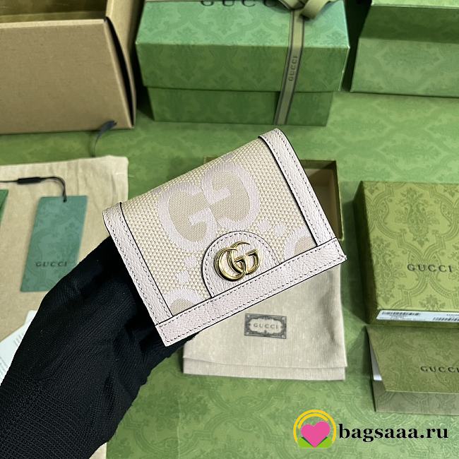 	 Bagsaaa Gucci Ophidia jumbo GG card case white - W11cm x H8.5cm x D3cm - 1