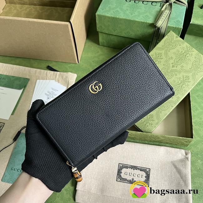 Bagsaaa Gucci GG Marmont Zippy Black Wallet - 19.5x 111x 3cm - 1
