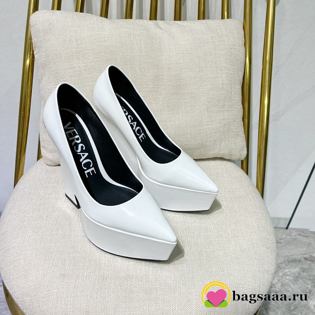 	 Bagsaaa Versace White Leather Heel - 1