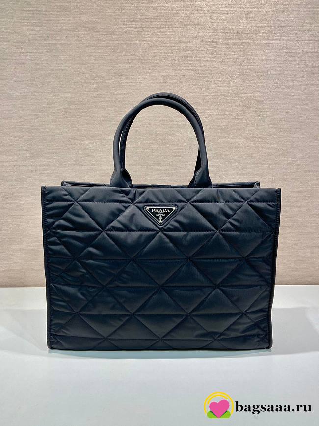 Bagsaaa Prada Re-Nylon shopping bag with topstitching - 45*34*15cm - 1