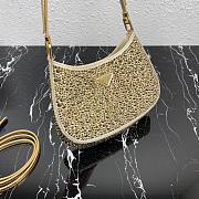 Bagsaaa Prada Cleo satin bag with crystals gold - 22*18.5*4.5cm - 6