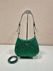 	 Bagsaaa Prada Cleo satin bag with crystals green - 22*18.5*4.5cm - 1