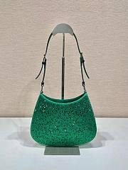 	 Bagsaaa Prada Cleo satin bag with crystals green - 22*18.5*4.5cm - 6