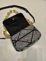 Bagsaaa Prada Mini Crystal-embellished Triangle Logo Black Shoulder Bag - 17*11.5*6.5cm - 6